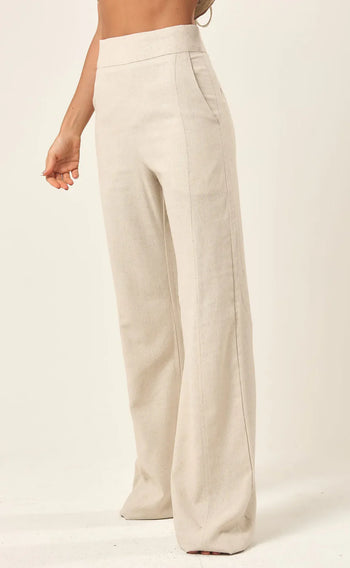 Calça de linho natural Gisela