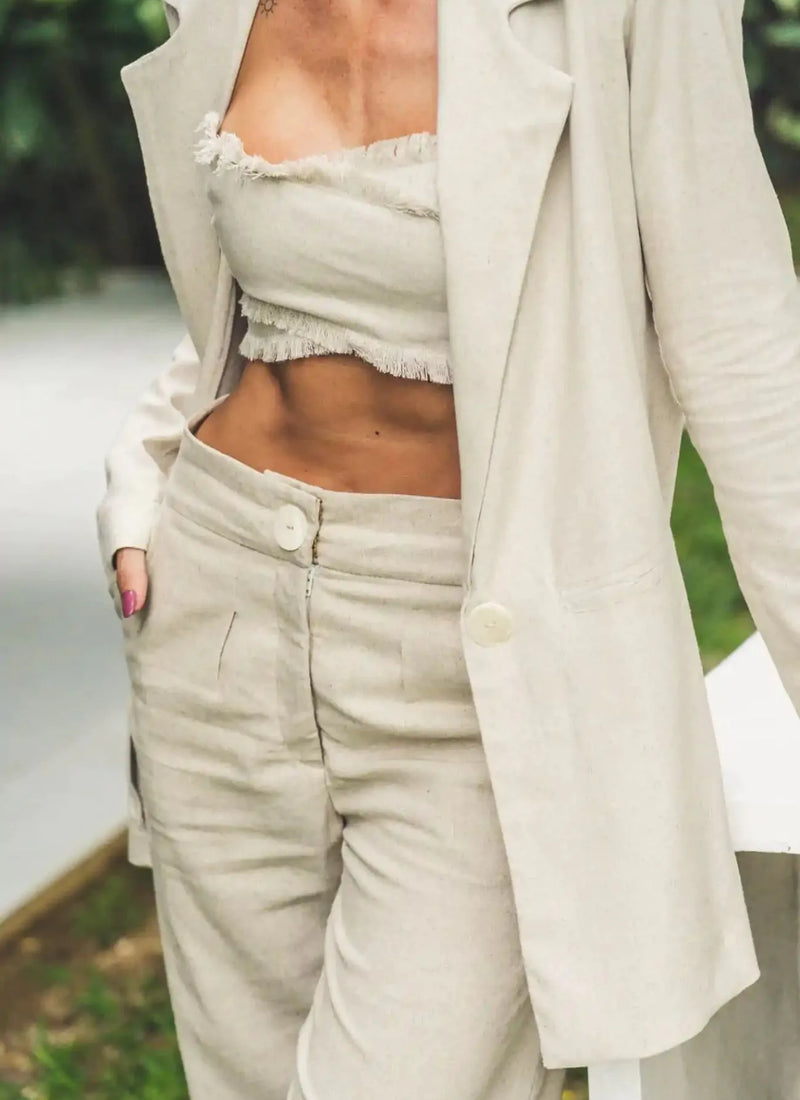 Top de Linho areia Milena