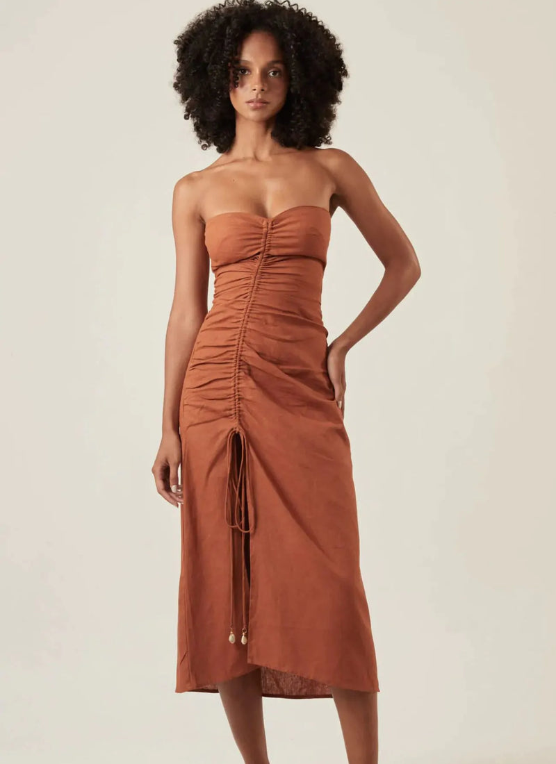 Vestido de Linho telha Laura