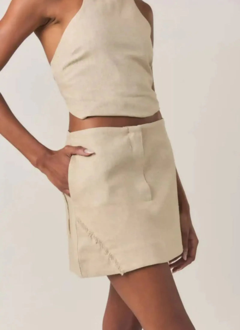 Saia de linho areia Bruna