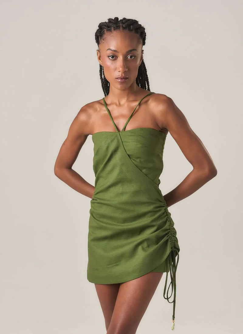 Macaquinho de linho verde Manu