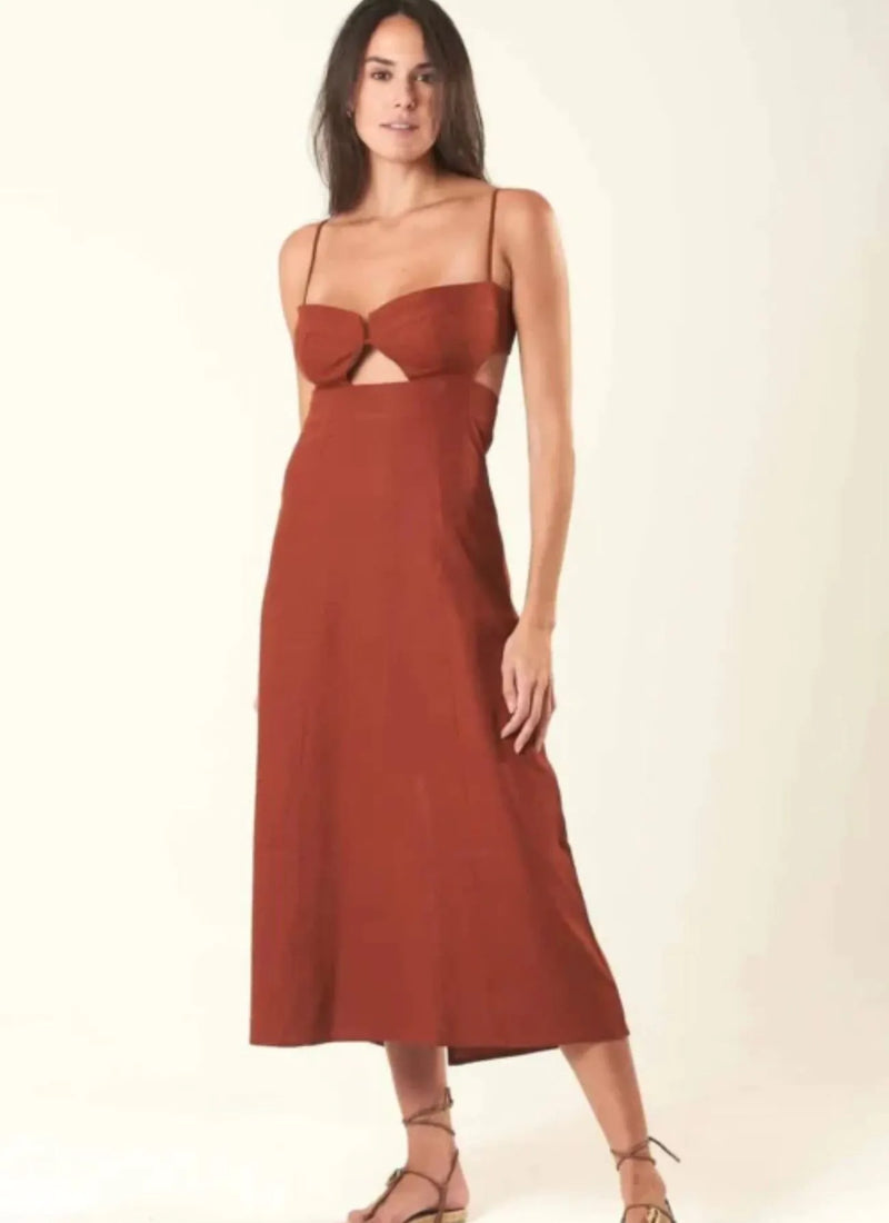 Vestido de Linho terracota Alana