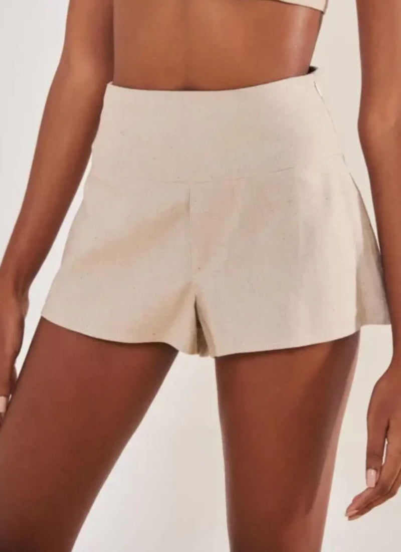 Short de linho areia Paula