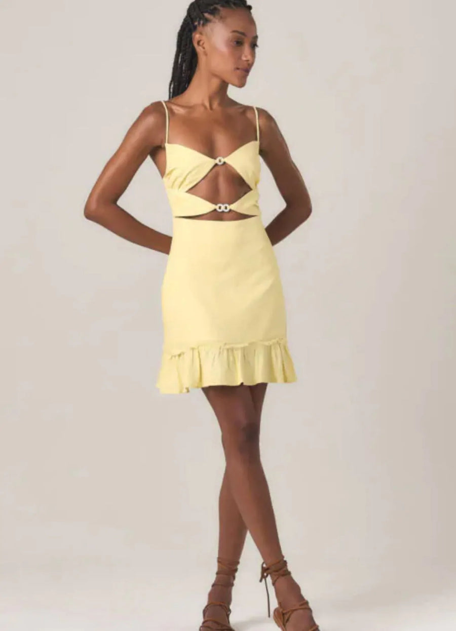 Vestido de Linho baunilha Liz