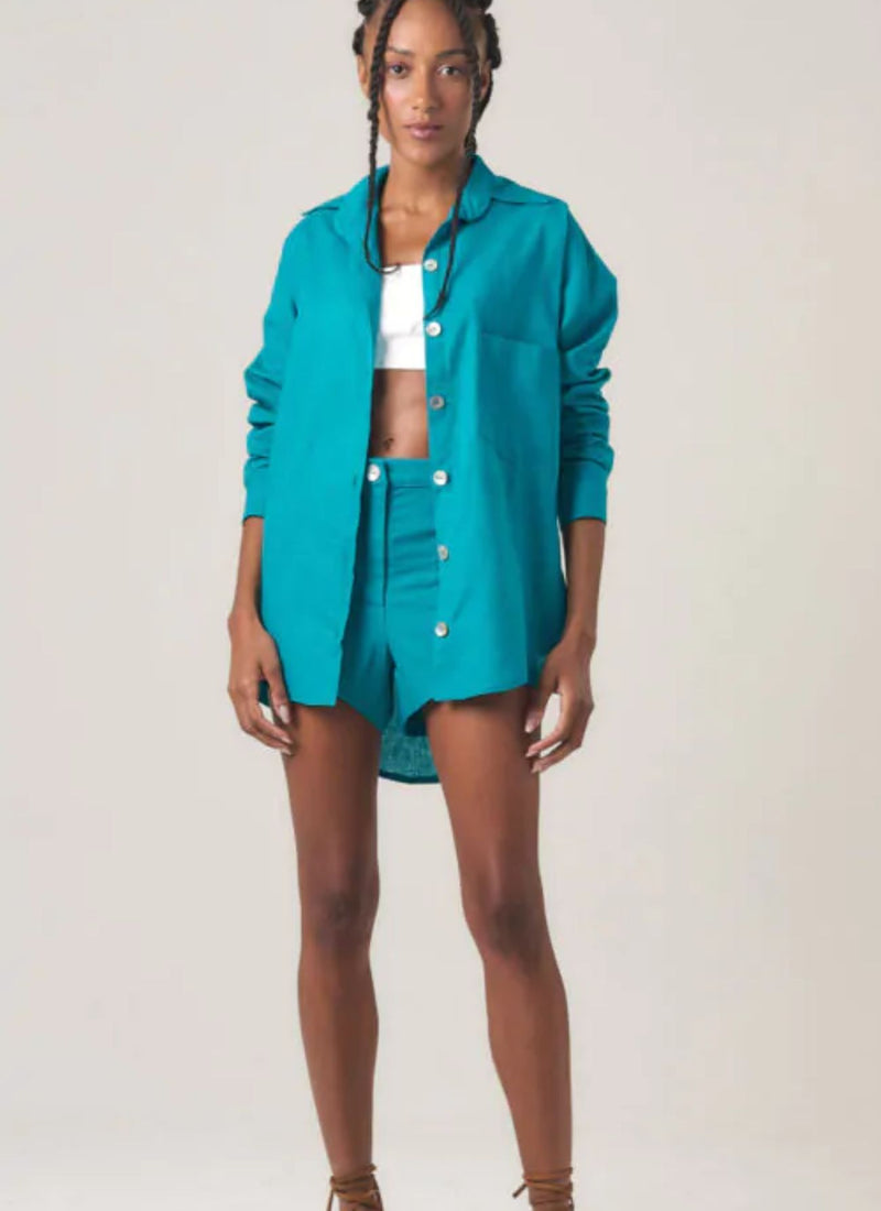 Camisa de azul-laguna Isis