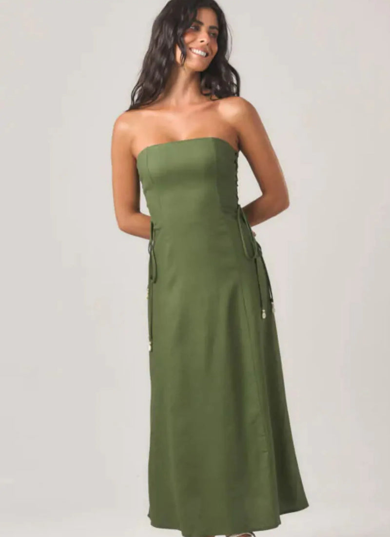 Vestido de Linho verde Marcela