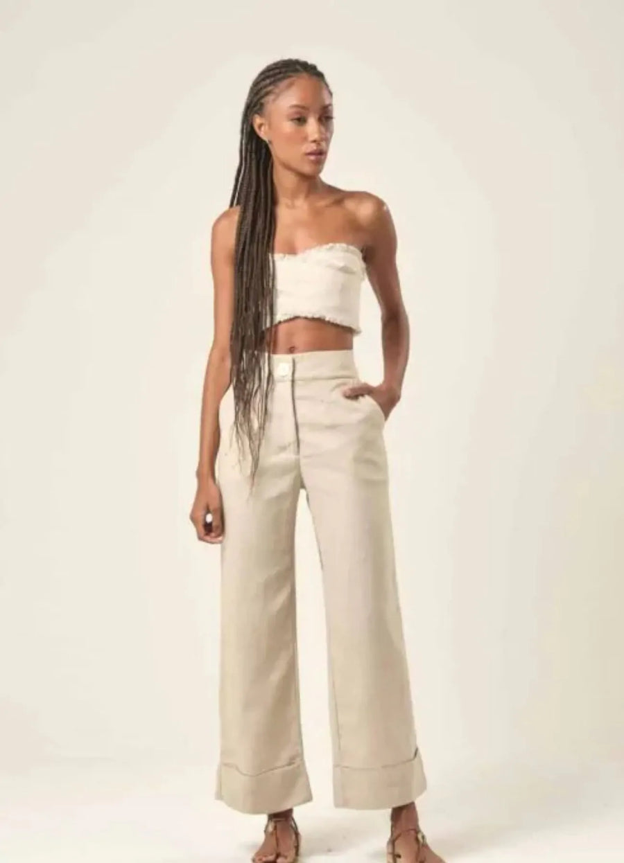 Calça de linho areia Julia