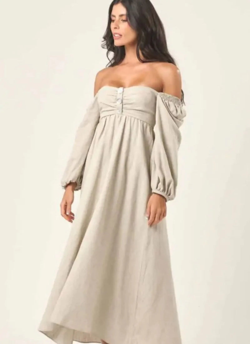 Vestido de Linho areia Iara