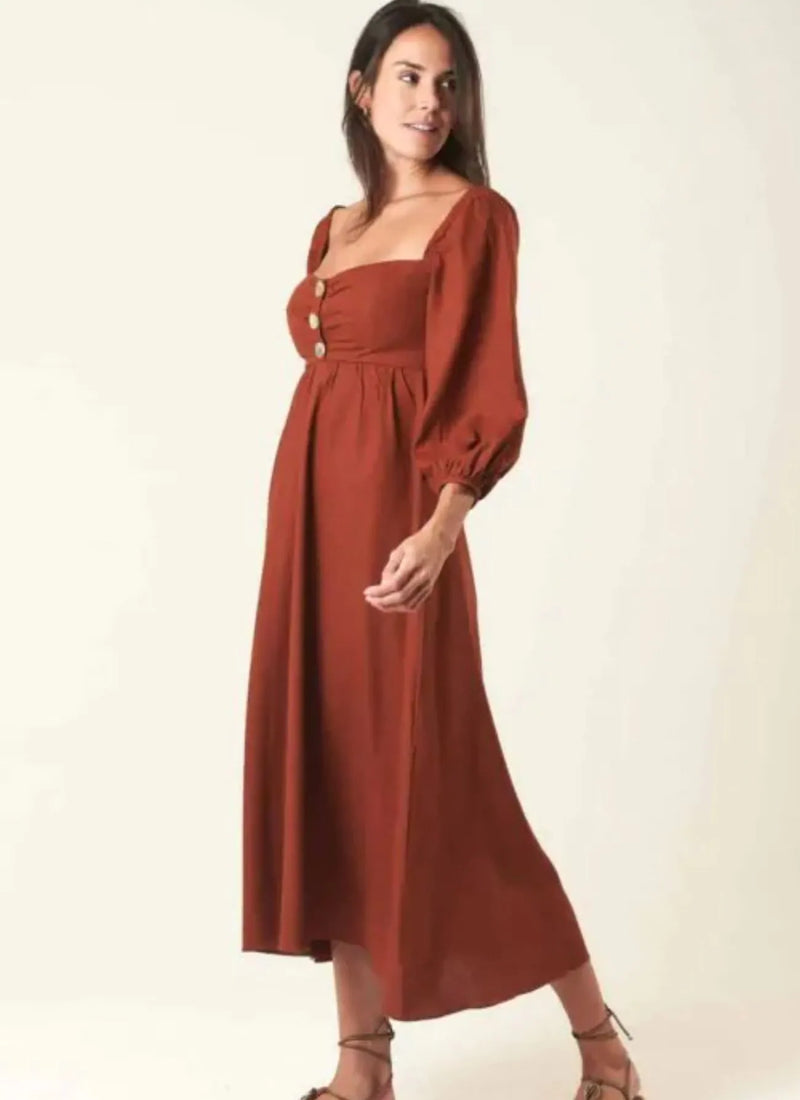 Vestido de Linho terracota Iara