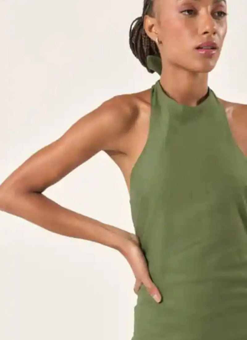 Vestido de Linho verde Amber