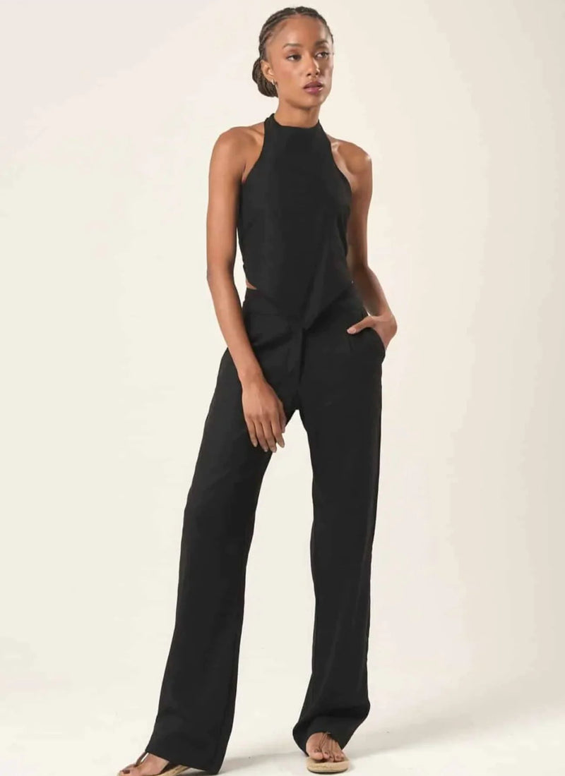 Calça de linho preto Elisa