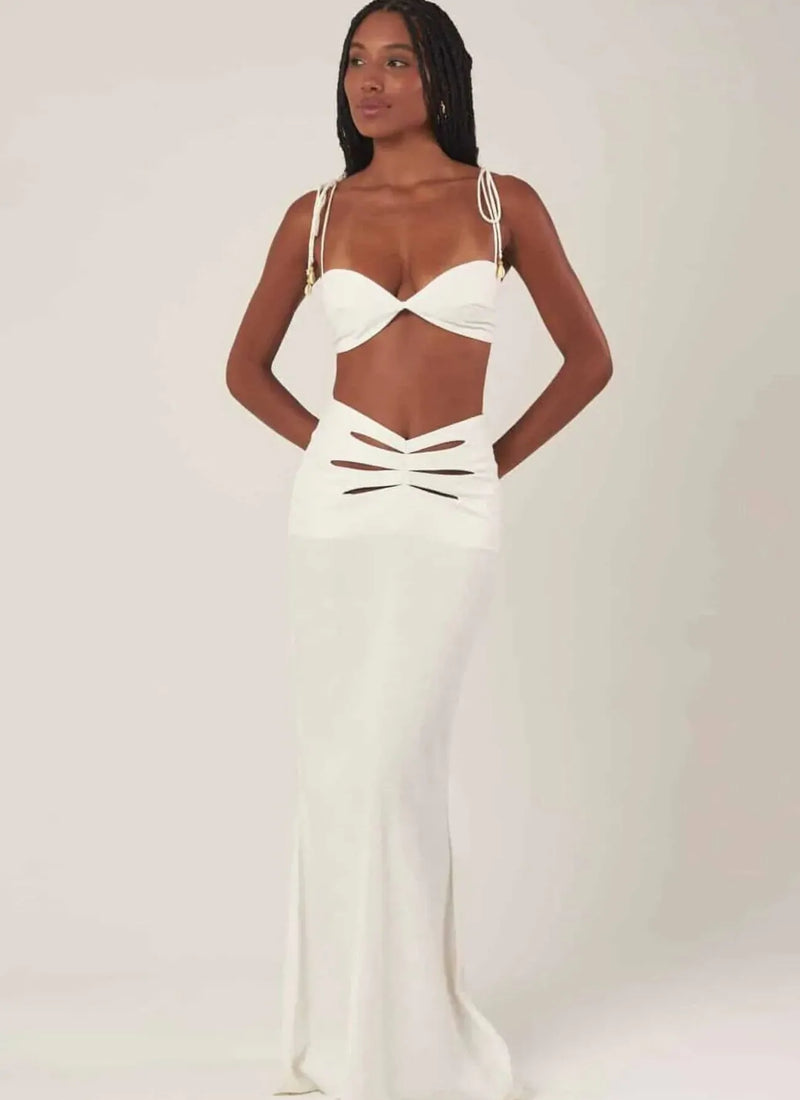 Saia de Linho off-white Gabriela