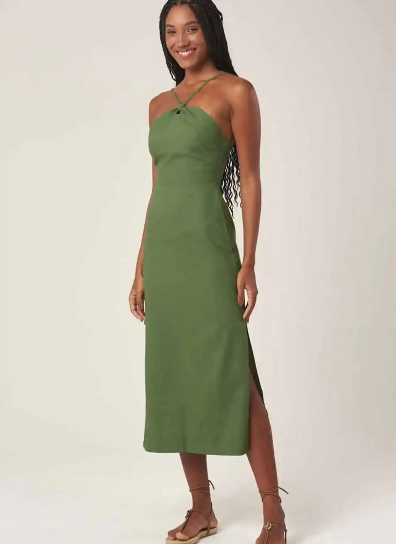 Vestido de Linho verde Karina