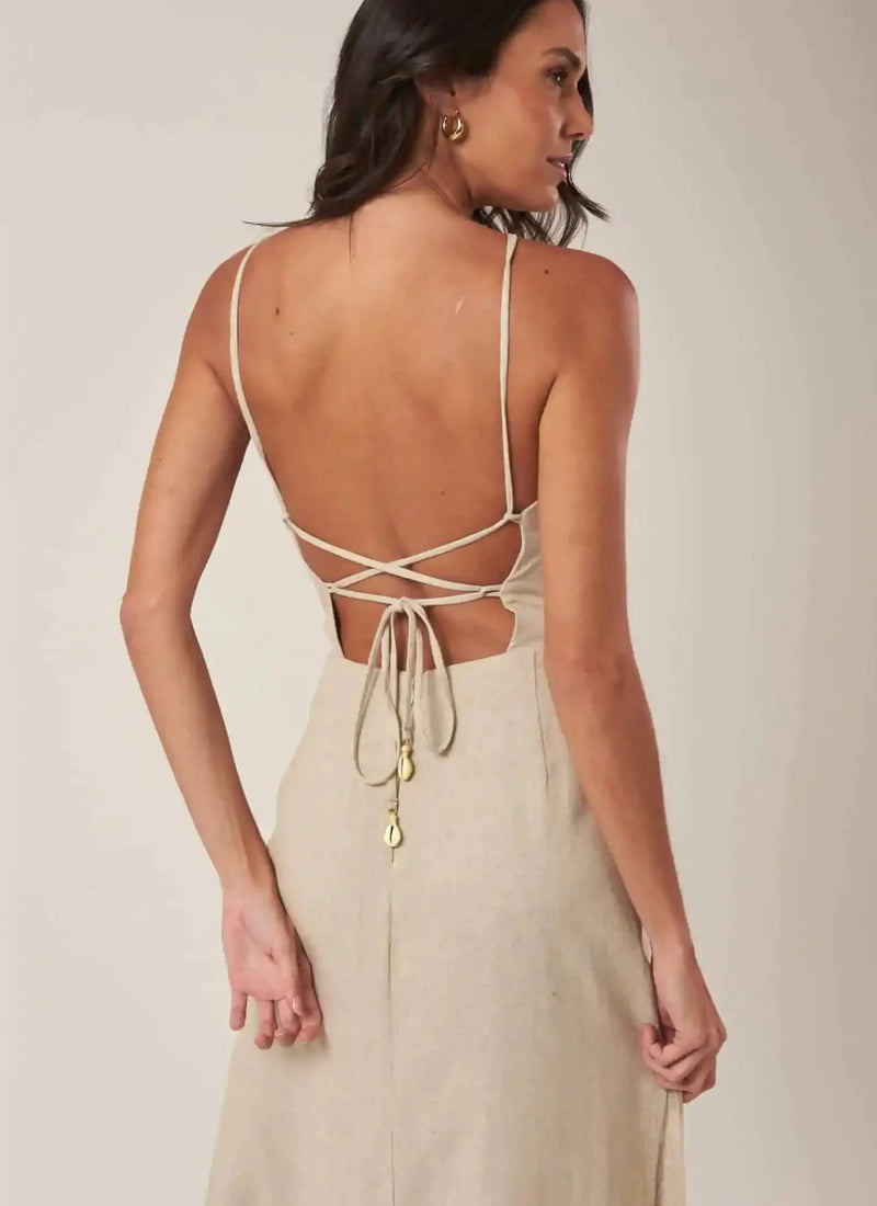Vestido de Linho areia Karina