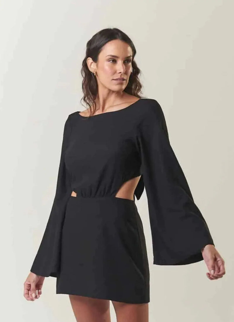 Vestido de linho preto Mari