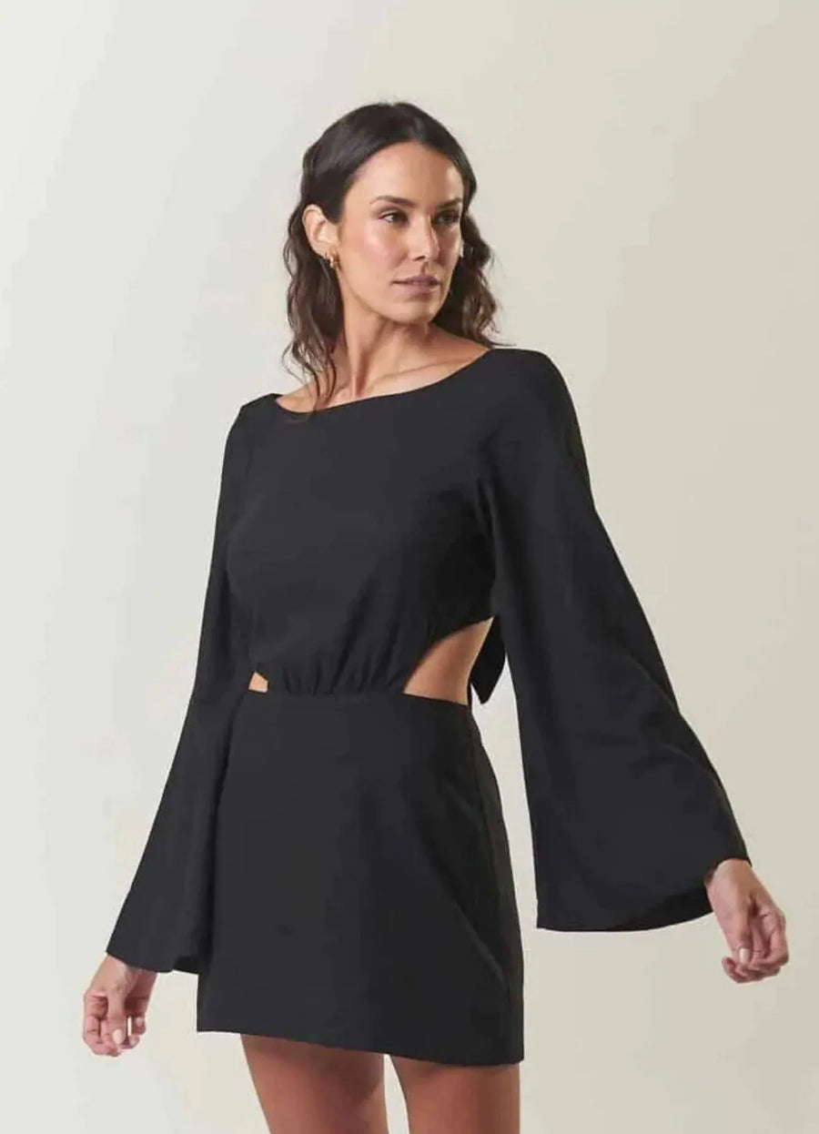 Vestido de linho preto Mari