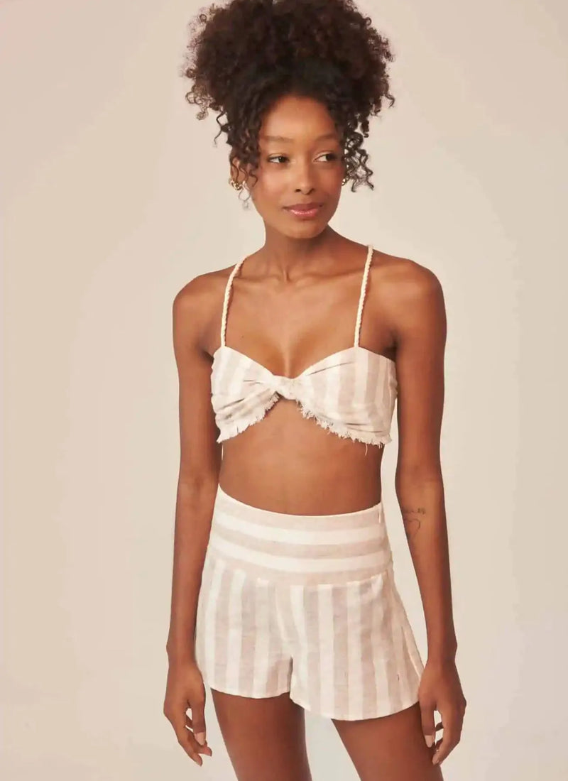 Top de linho listrado Julia