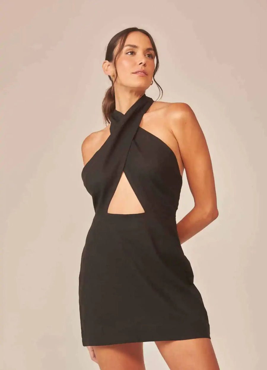 Vestido de linho preto Luisa