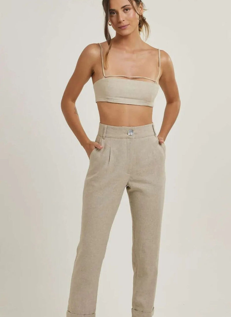 Calça de linho areia Thais