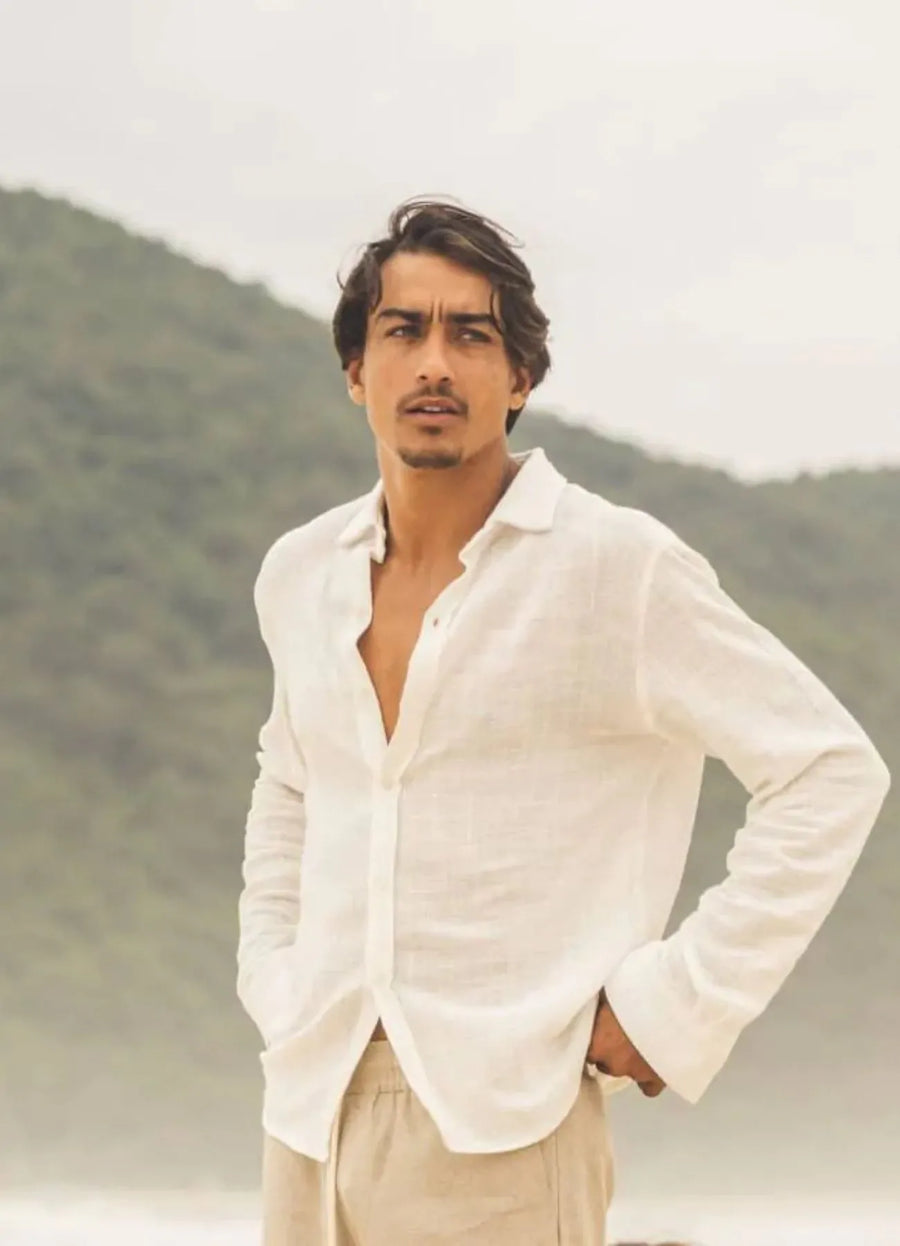 Camisa off-white manga longa