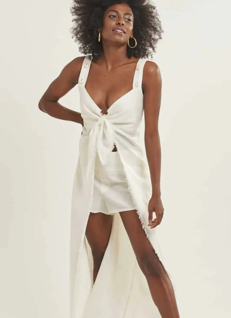 Tunica de linho off-white Mel