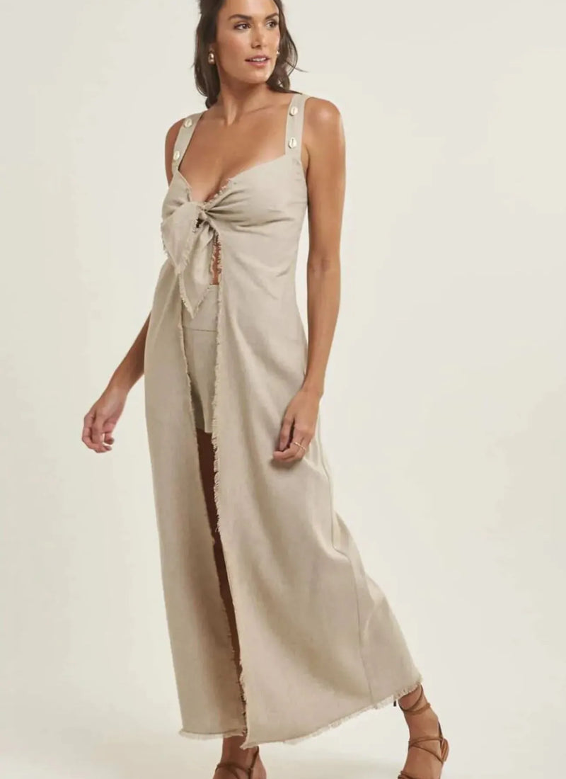 Tunica de linho Mel areia