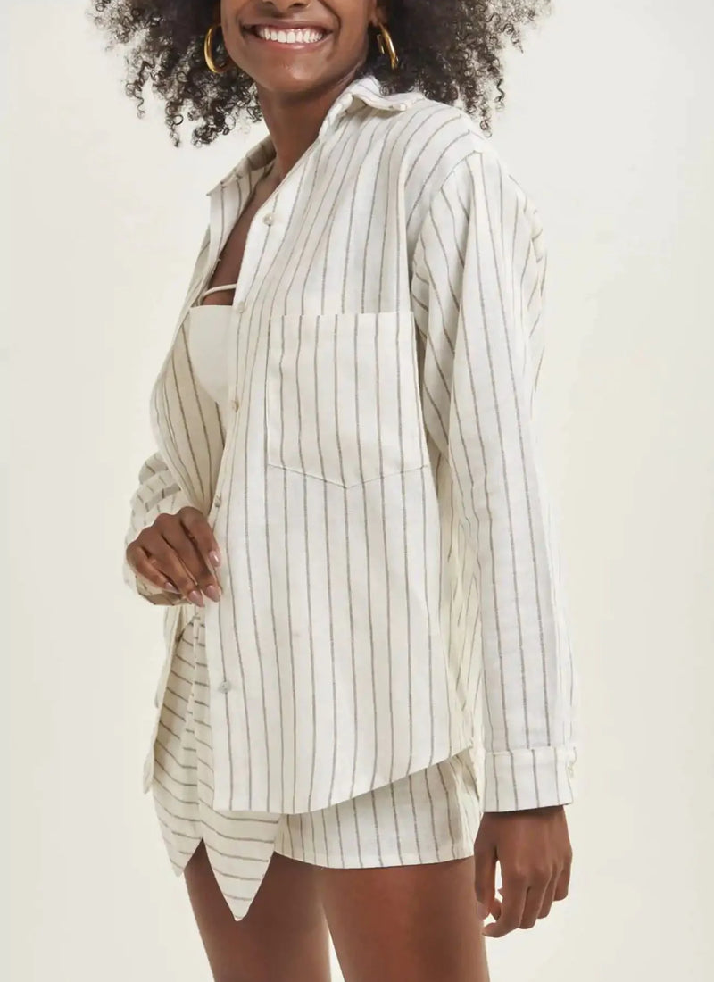 Camisa de linho listrada Bella