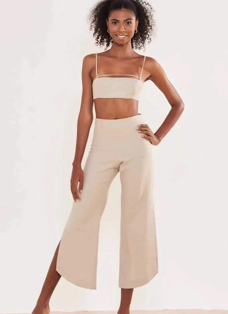 Calça de linho areia Giu