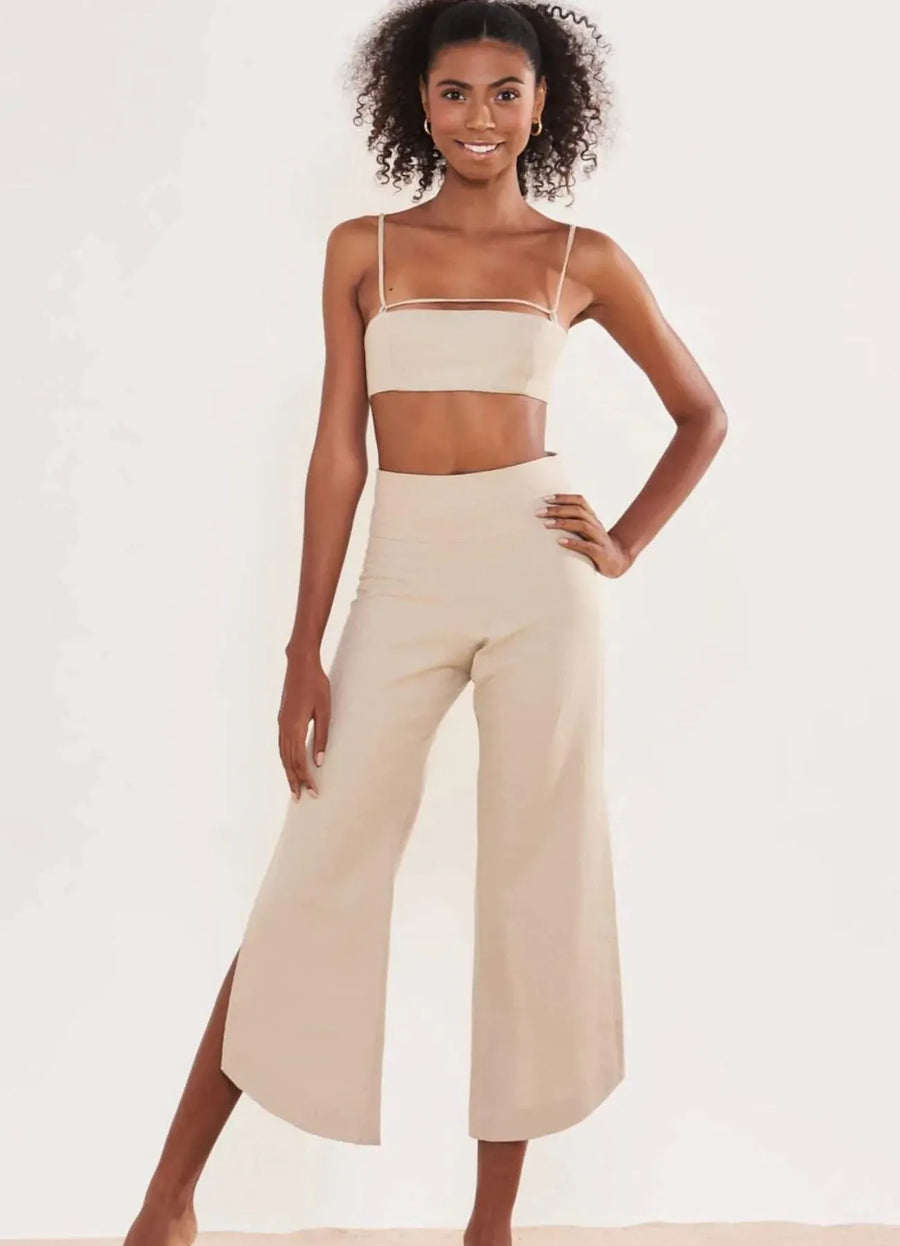 Calça de linho areia Giu