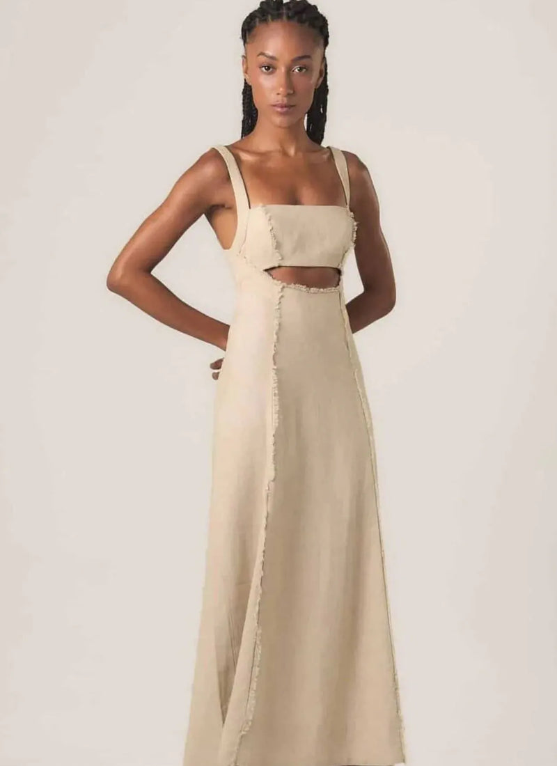 Vestido de Linho areia Paloma