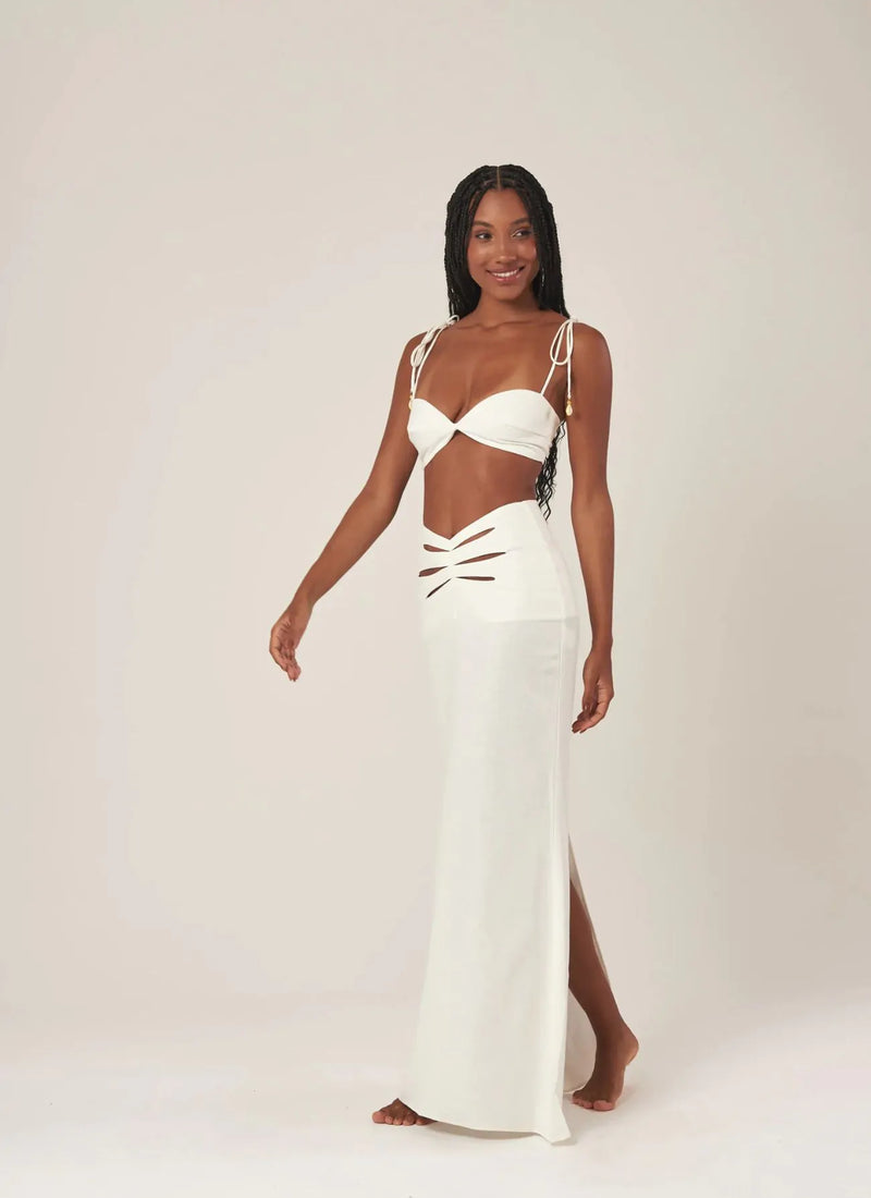 Top de Linho off-white Maria