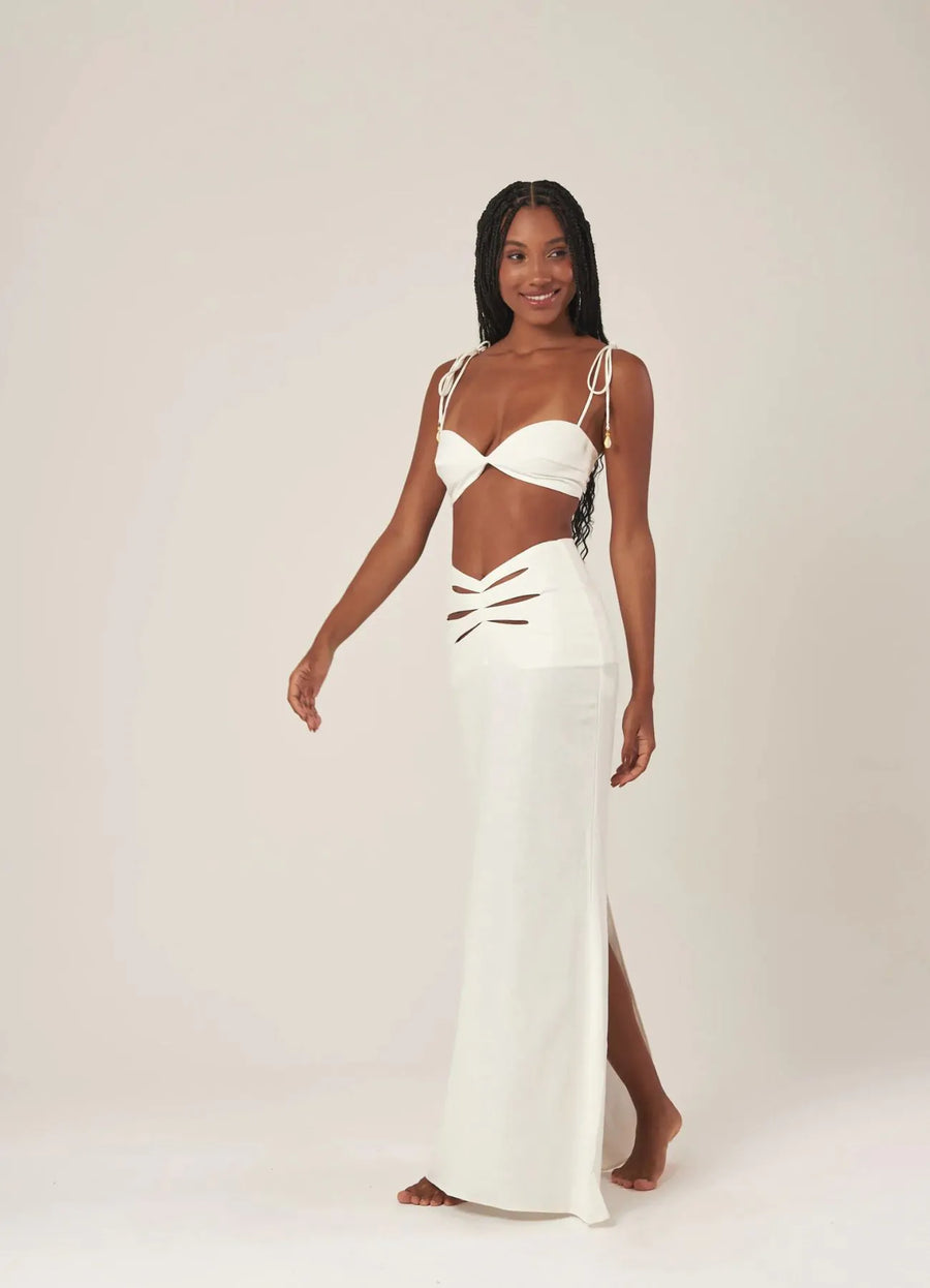 Top de Linho off-white Maria