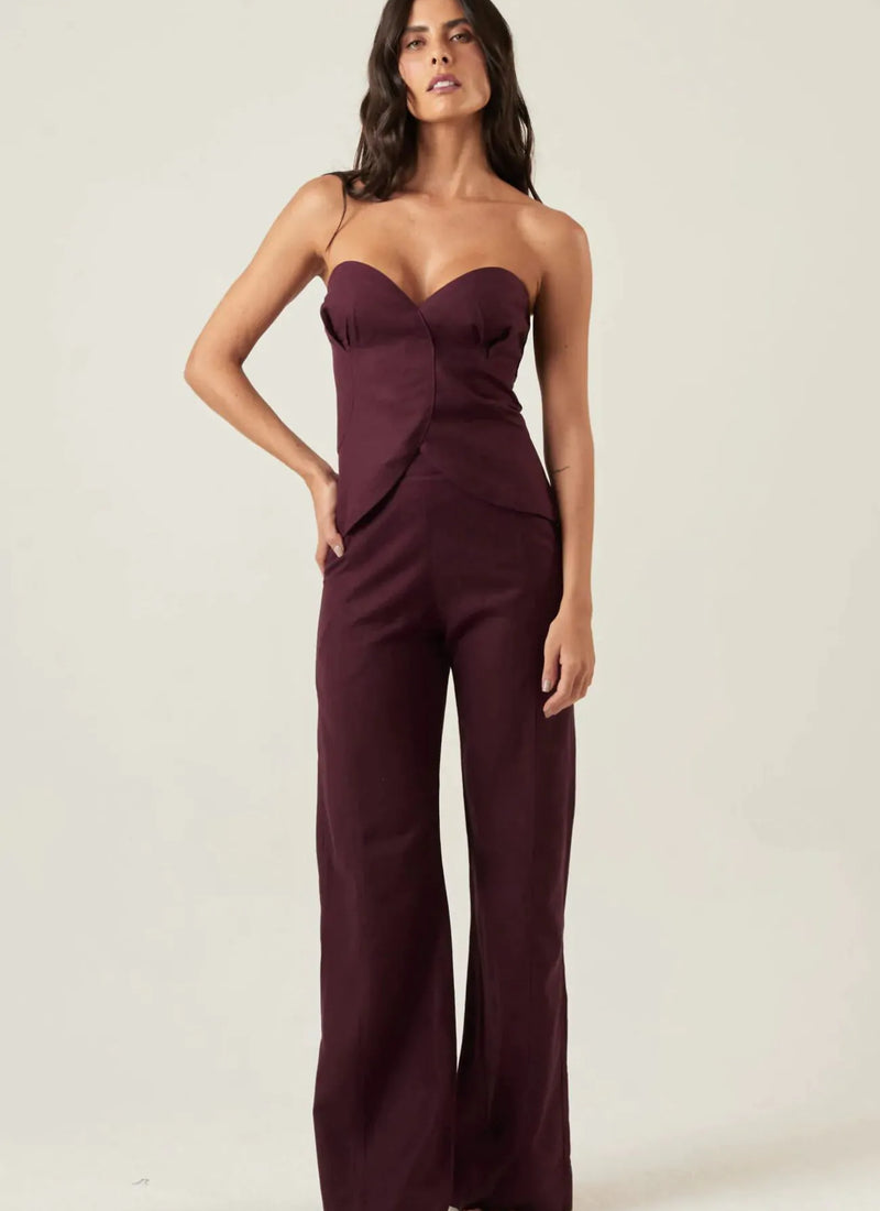 Calça de Linho jabuticaba Gisela