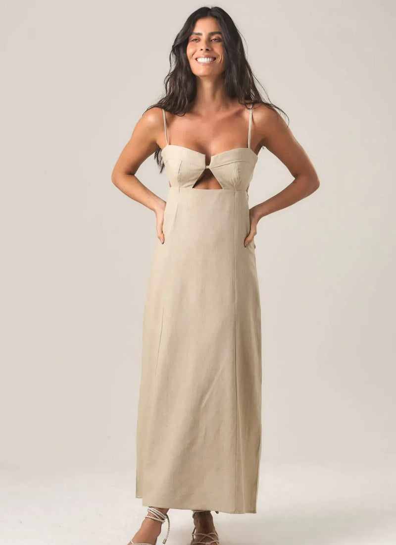 Vestido de Linho areia Alana
