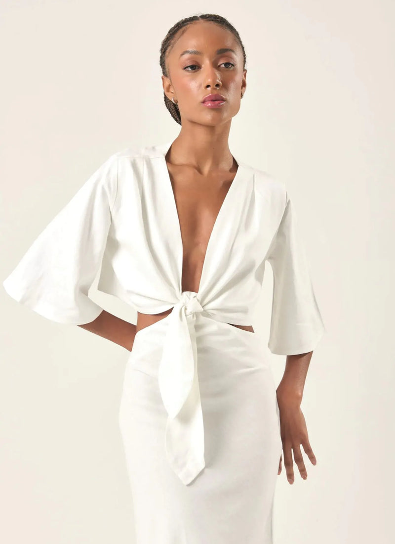 Vestido de Linho off-white Alice