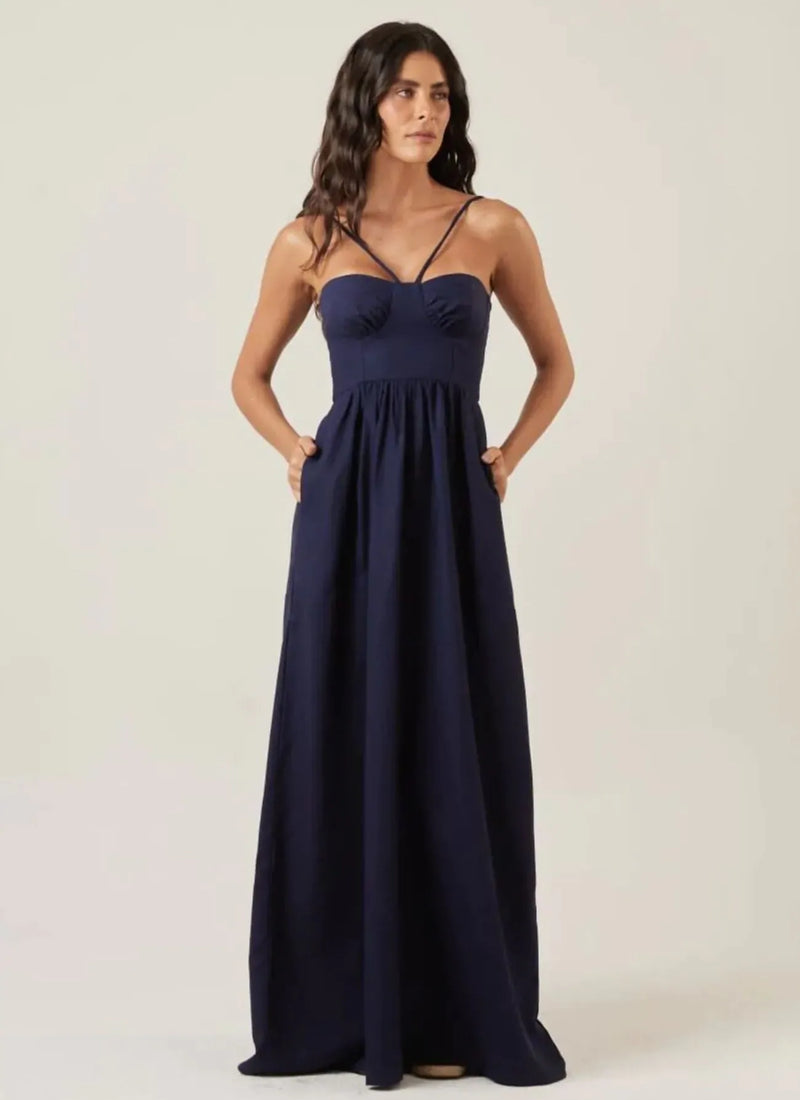 Vestido de Linho marinho Rita