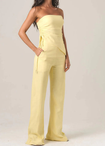 Calça de linho baunilha Gisela
