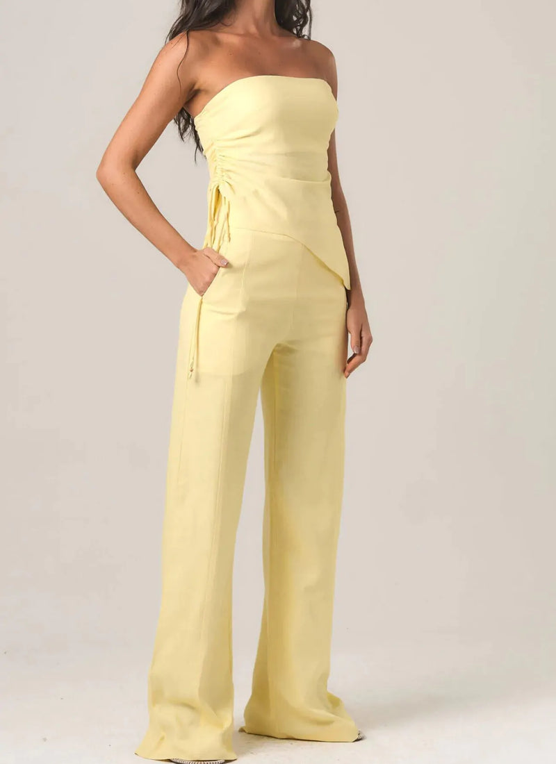 Calça de linho baunilha Gisela