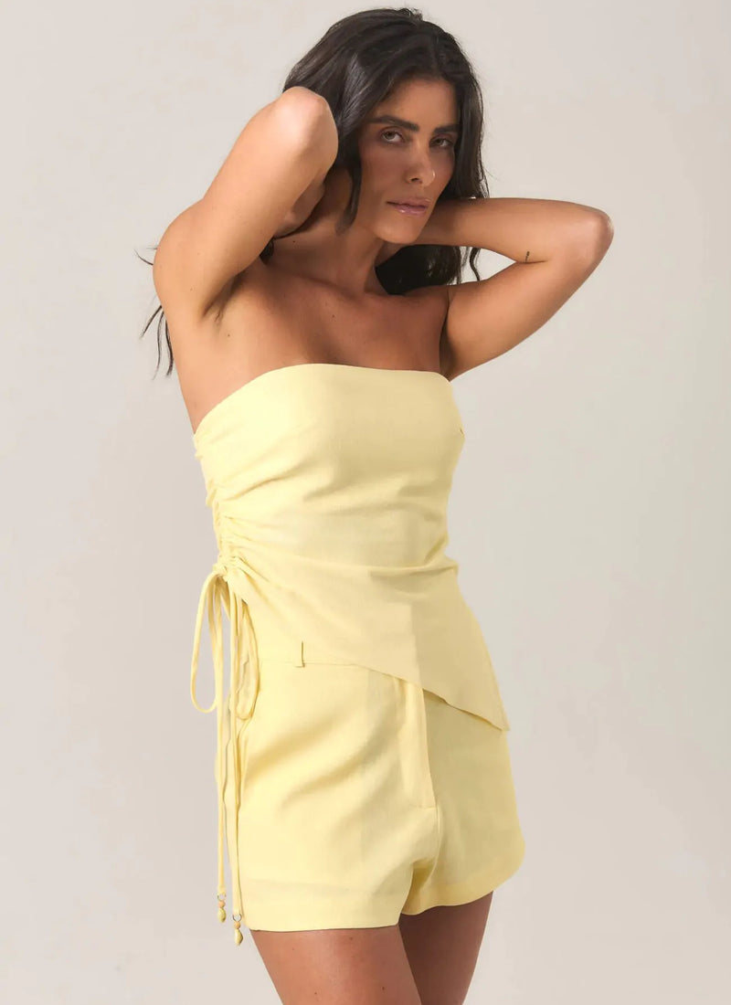 Top de linho baunilha Fabi