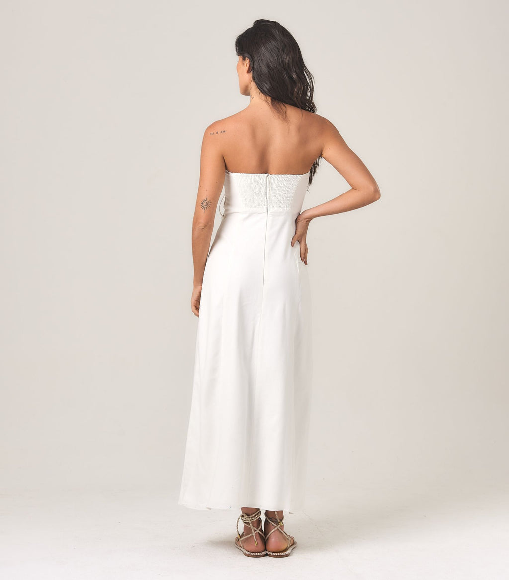 Vestido de Linho off-white Amanda