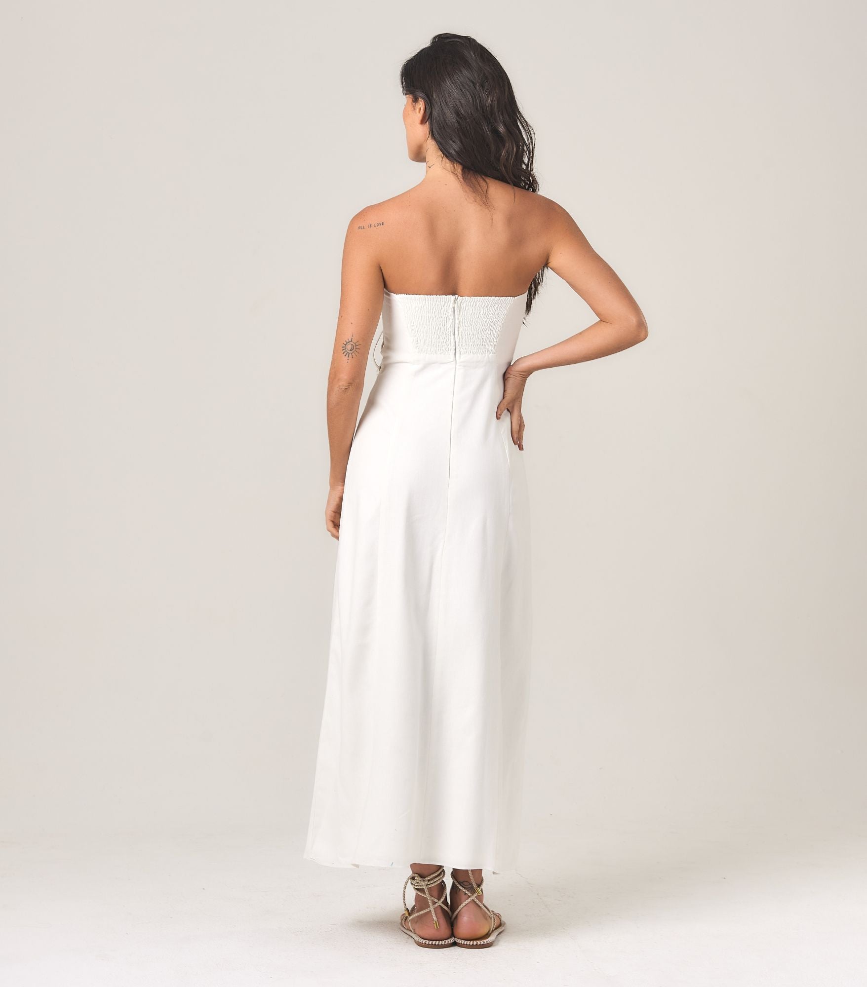 Vestido de Linho off-white Amanda
