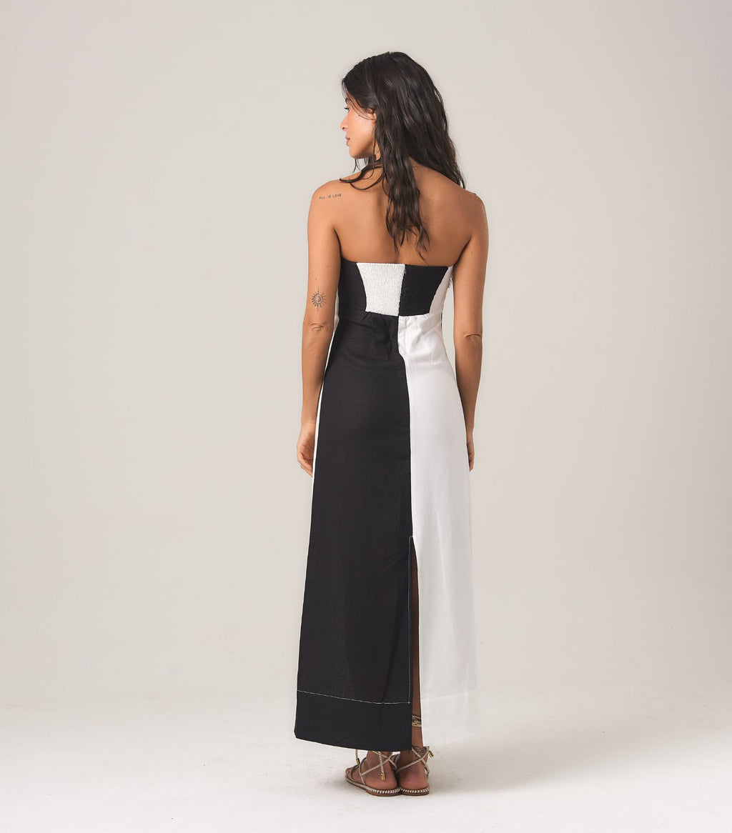 Vestido de Linho bicolor Maia