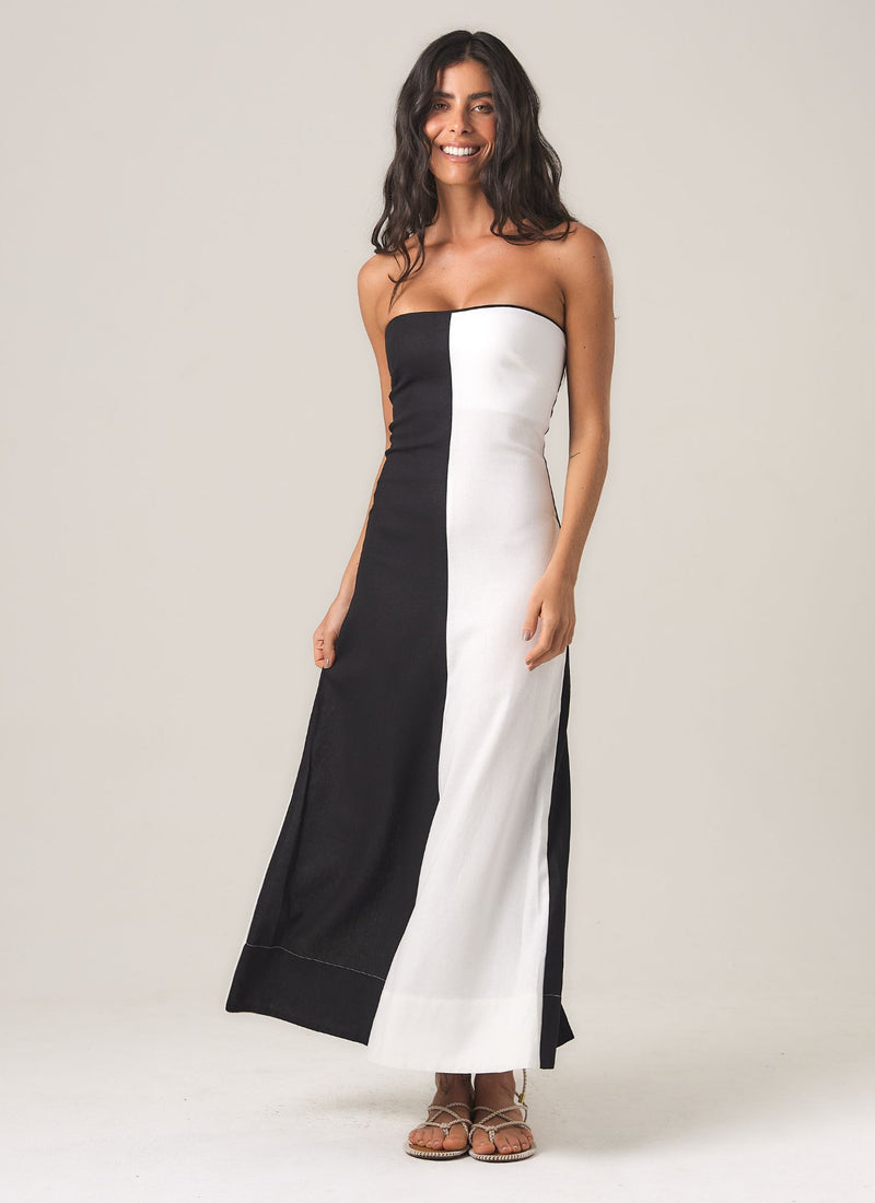 Vestido de Linho bicolor Maia