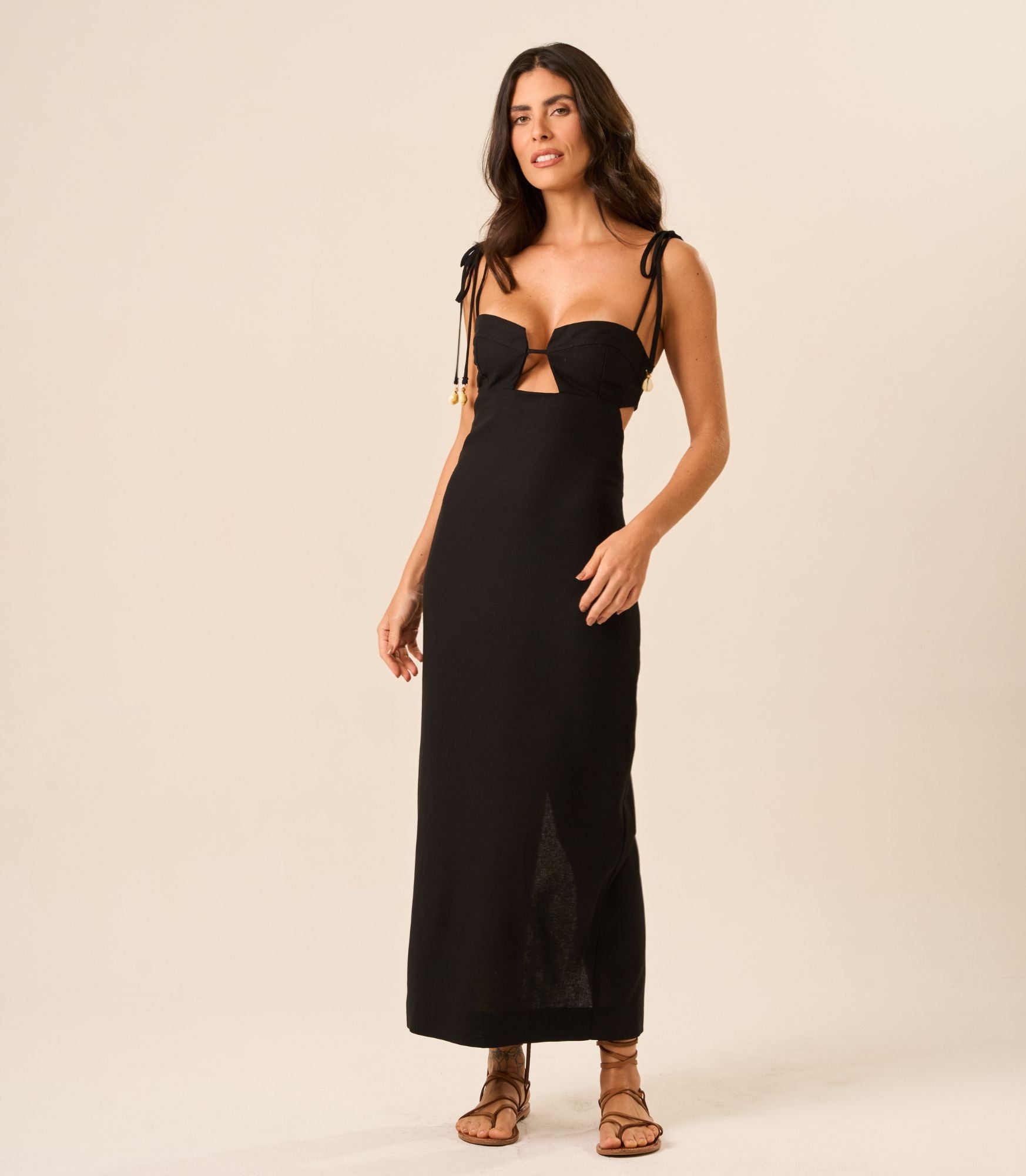Vestido de Linho preto Alana