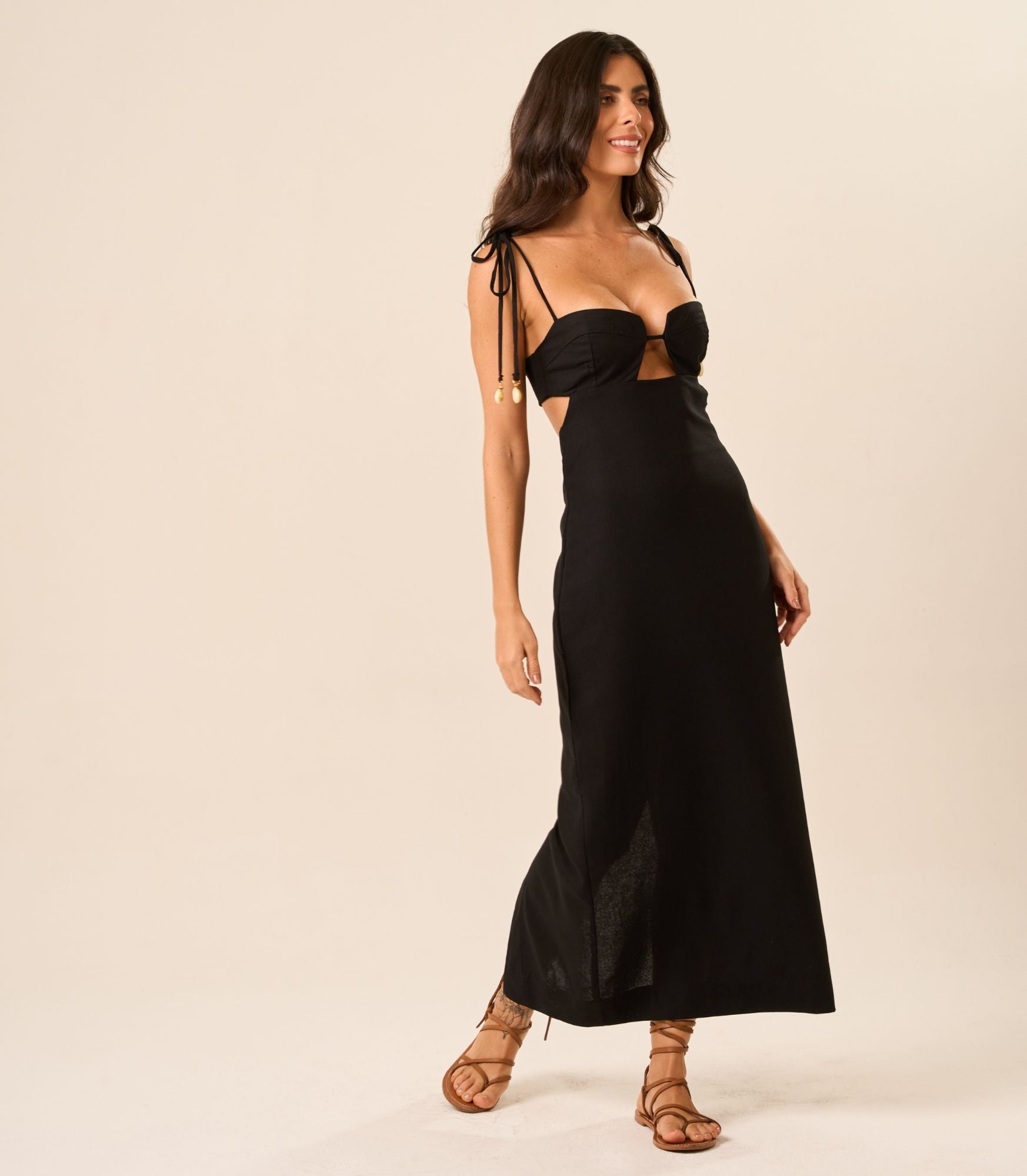 Vestido de Linho preto Alana