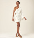Vestido de linho off-white Camila