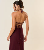 Vestido de Linho jabuticaba Tricia