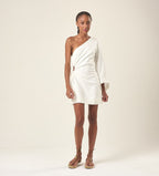 Vestido de linho off-white Camila