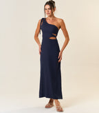 Vestido de Linho marinho Anna