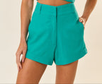 Short de linho azul-aqua Lari